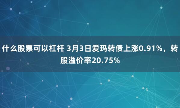 什么股票可以杠杆 3月3日爱玛转债上涨0.91%，转股溢价率20.75%